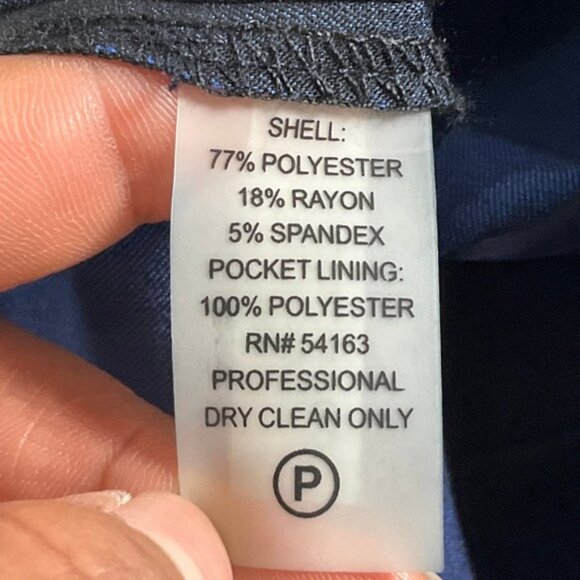 Calvin Klein Belted Dress Womens Sz 14  Navy Pinstripe Long Sleeve Gold Buttons - Picture 8 of 13